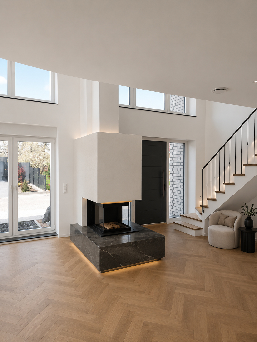 Moderner Kamin im Wohnbereich