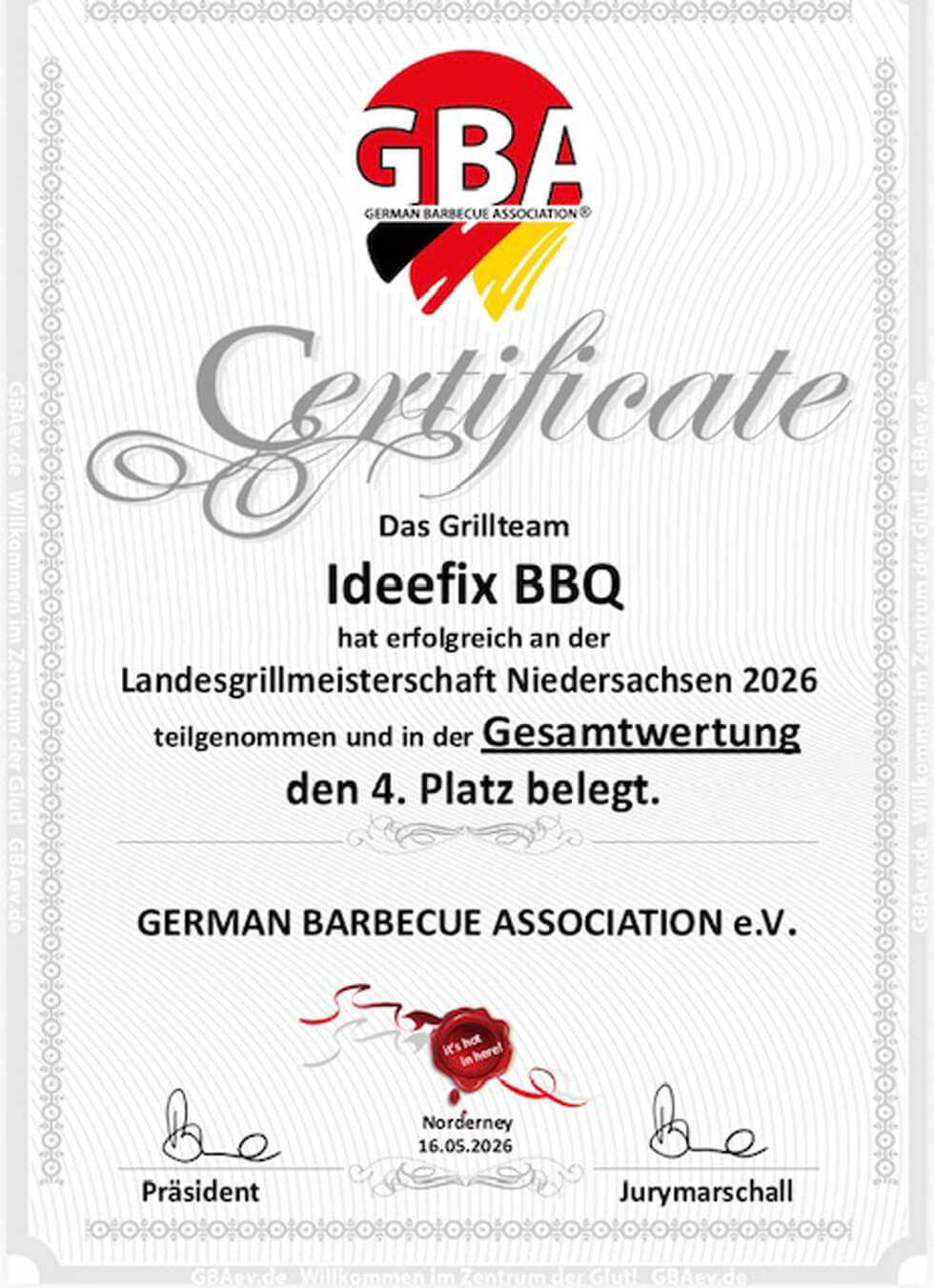 certificate